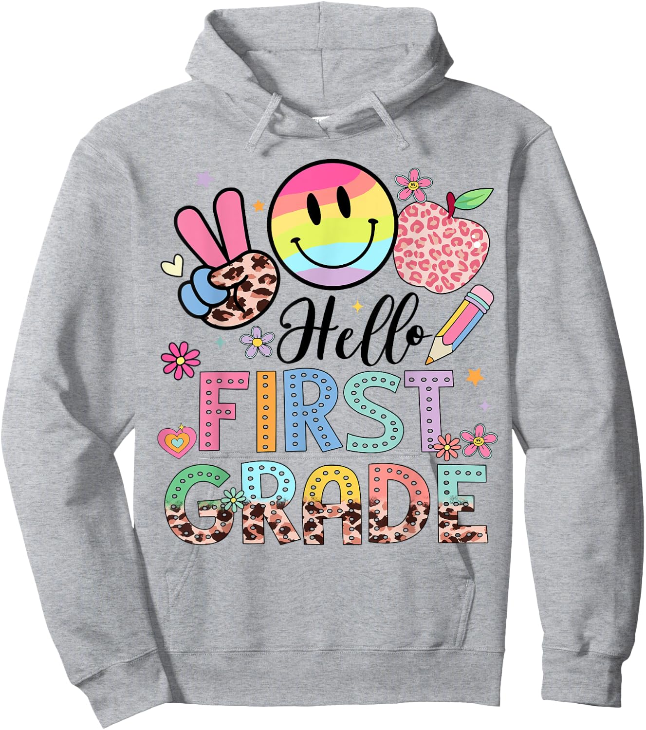 Hello 1st grade Boy Girl Teacher Back To School 1st grade Hoodie - Hoodie | Ash