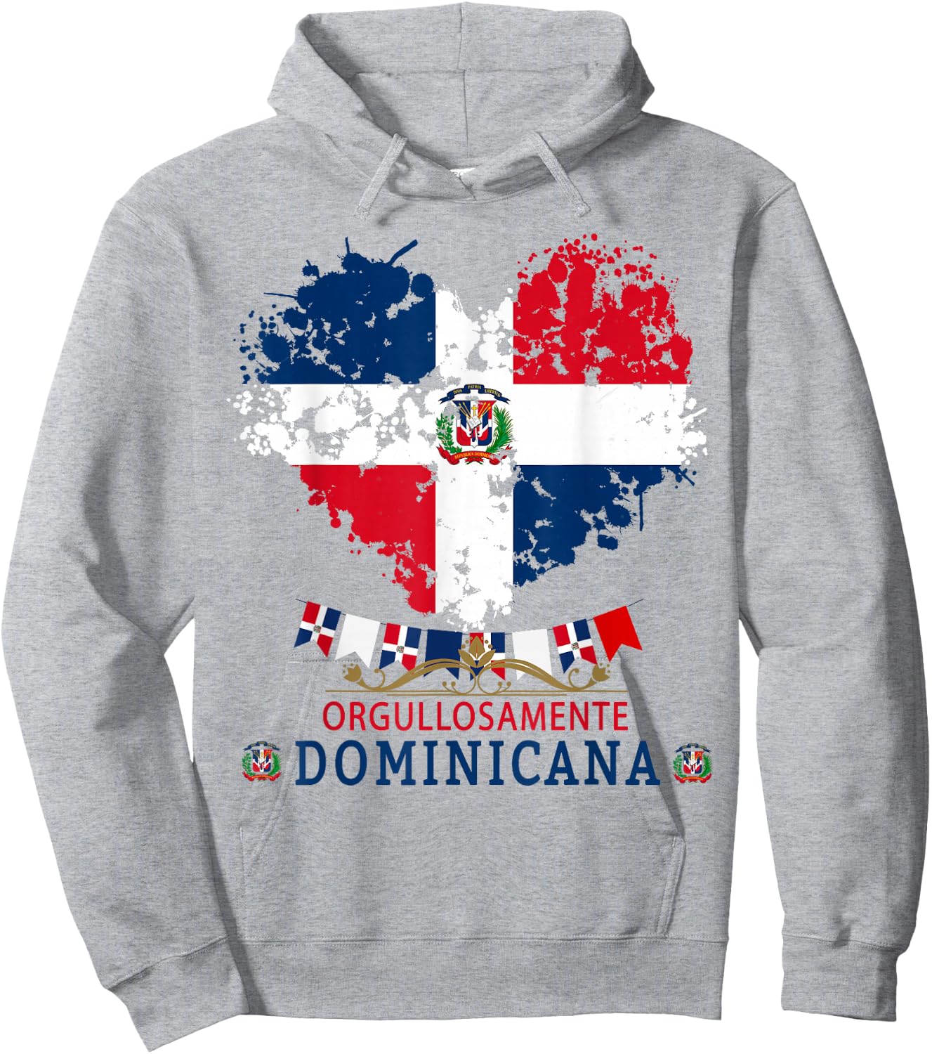 Coat of Arms Republica Dominicana & Dominican Flag Outfit Hoodie - Hoodie | Ash