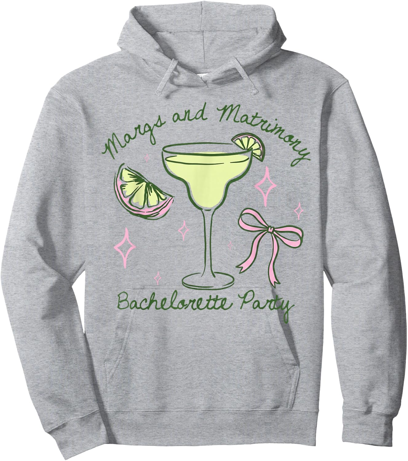 Margs and Matrimony Funny Tequila Bachelorette (2-Sided) Hoodie - Hoodie | Ash