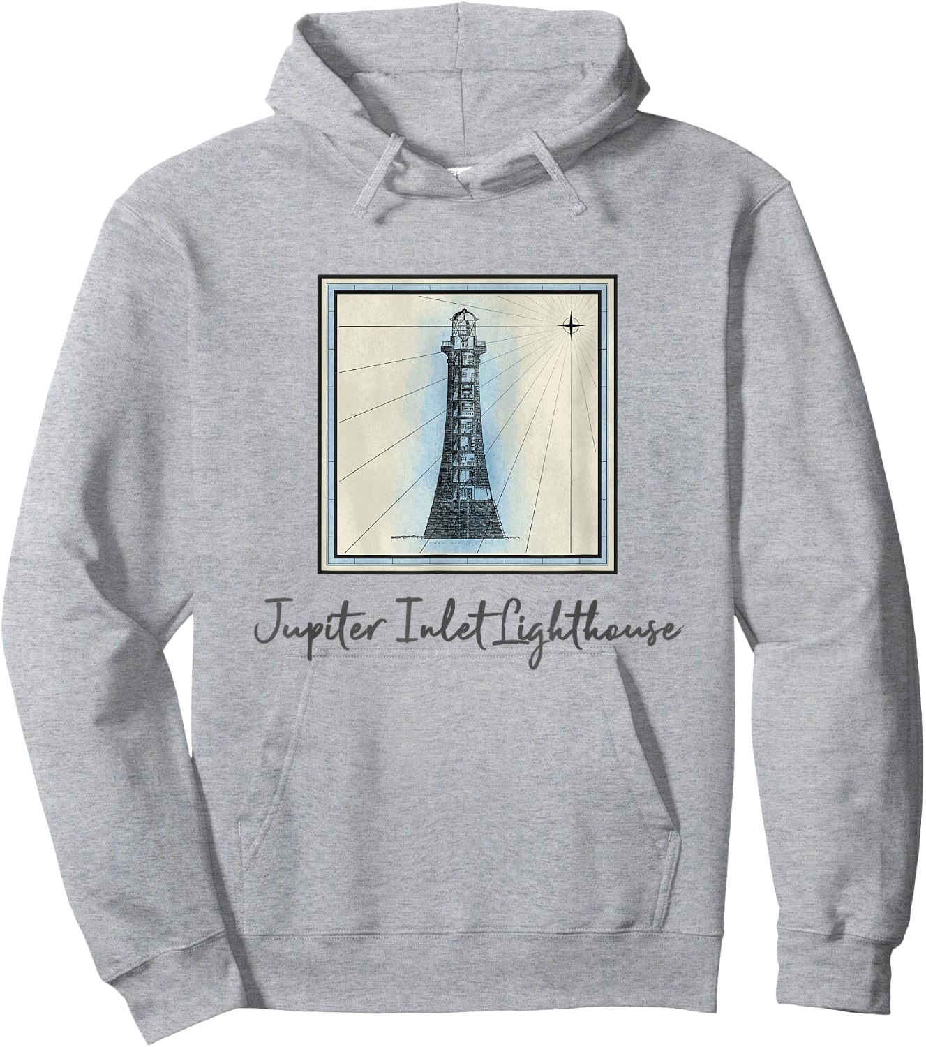 Jupiter Inlet Lighthouse Florida Maritime Nautical History Hoodie - Hoodie | Ash
