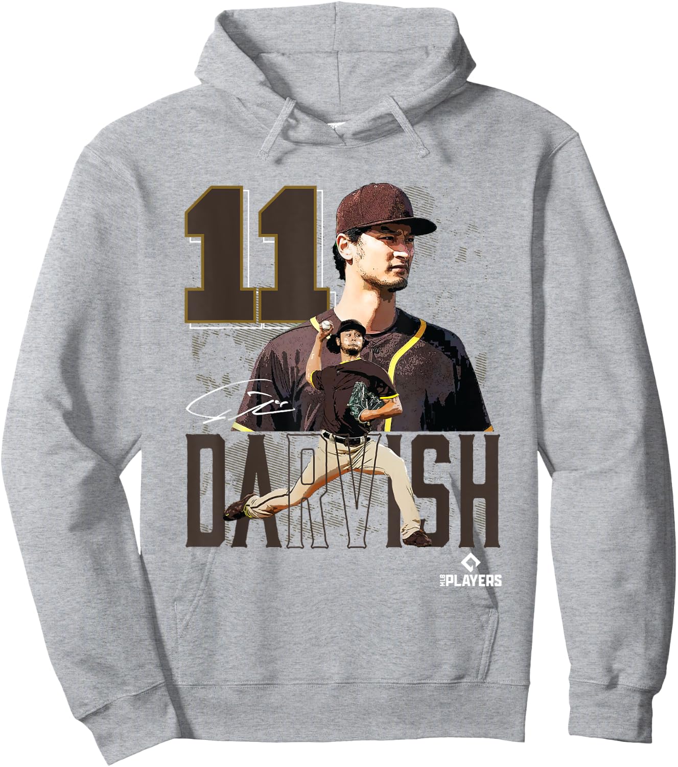 Yu Darvish | San Diego Baseball Players | MLBYDH3003 Hoodie - Hoodie | Ash