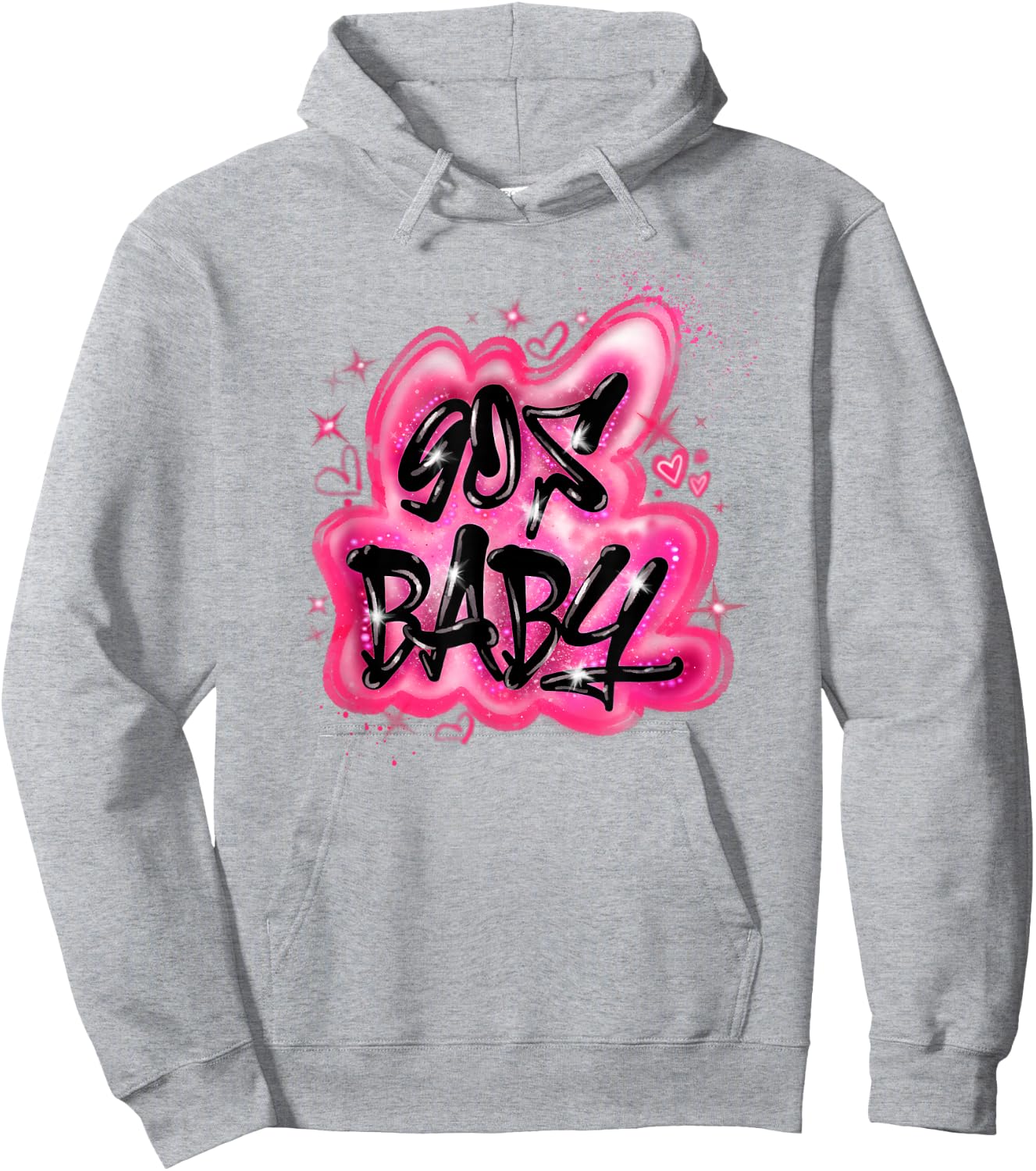 90s Classic Airbrush Style Graphic Retro Birthday Hoodie - Hoodie | Ash