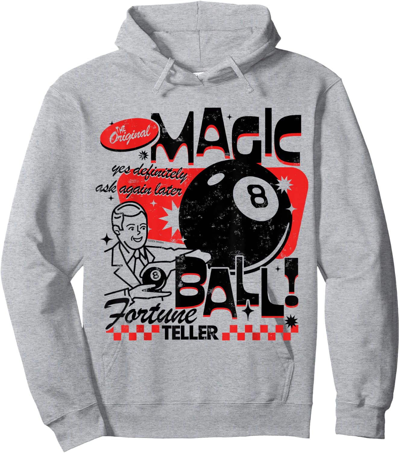 Magic 8 Ball - The Original Fortune Teller Vintage Pattern Hoodie - Hoodie | Ash