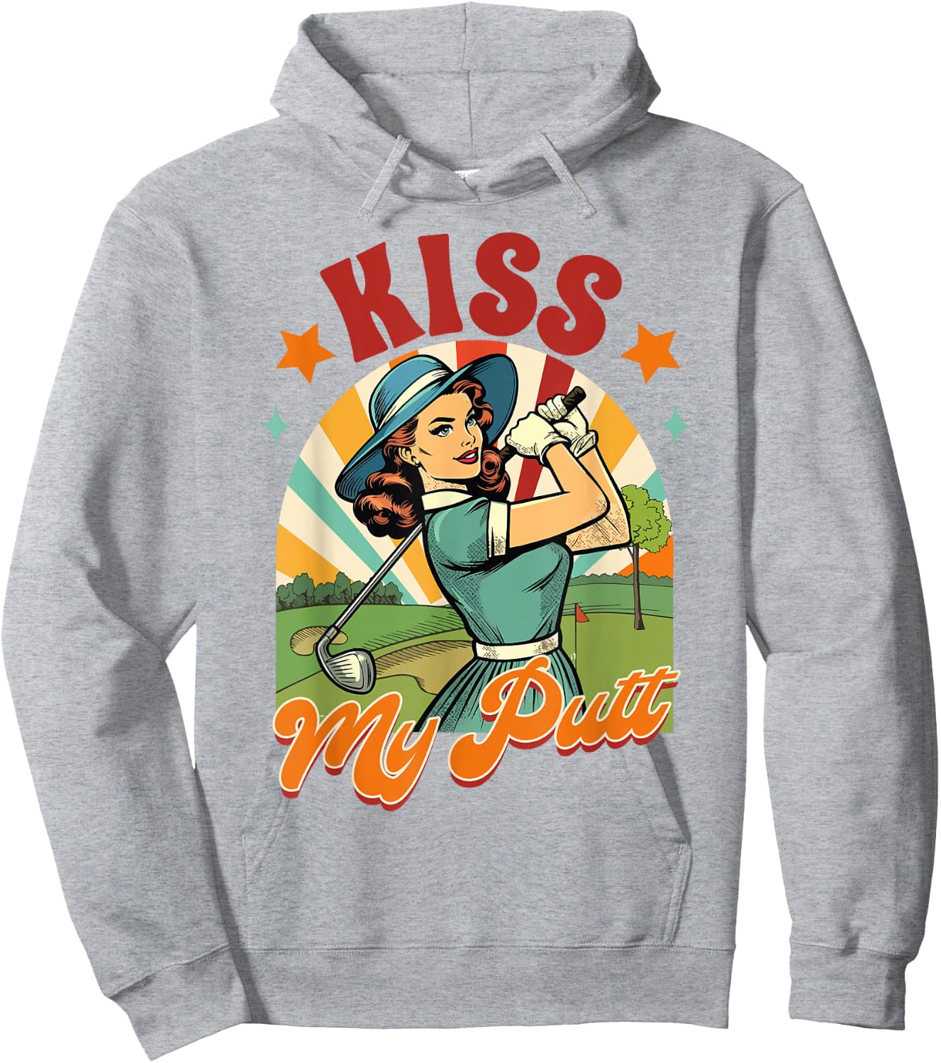 Golf Player Golfer Golf Club Par Time Kiss My Putt Hoodie - Hoodie | Ash