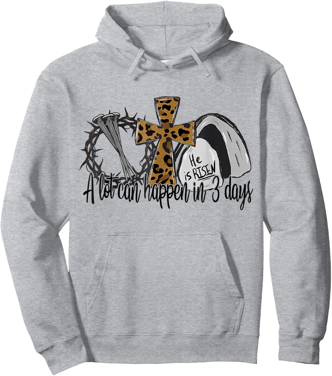 A Lot Can Happen In 3 Days Jesus Easter Leopard Christian Hoodie - Hoodie | Ash