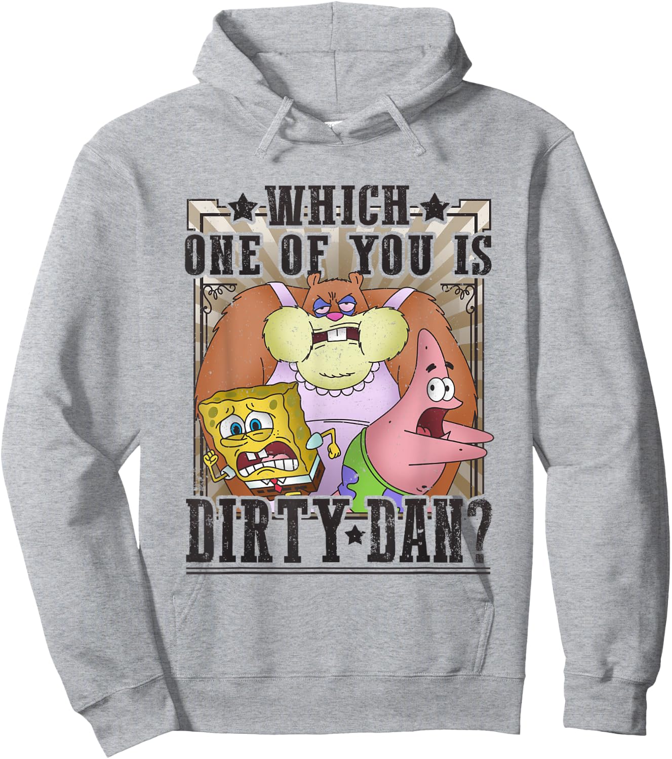 SpongeBob SquarePants Which One Of You Is Dirty Dan? Vintage Hoodie - Hoodie | Ash