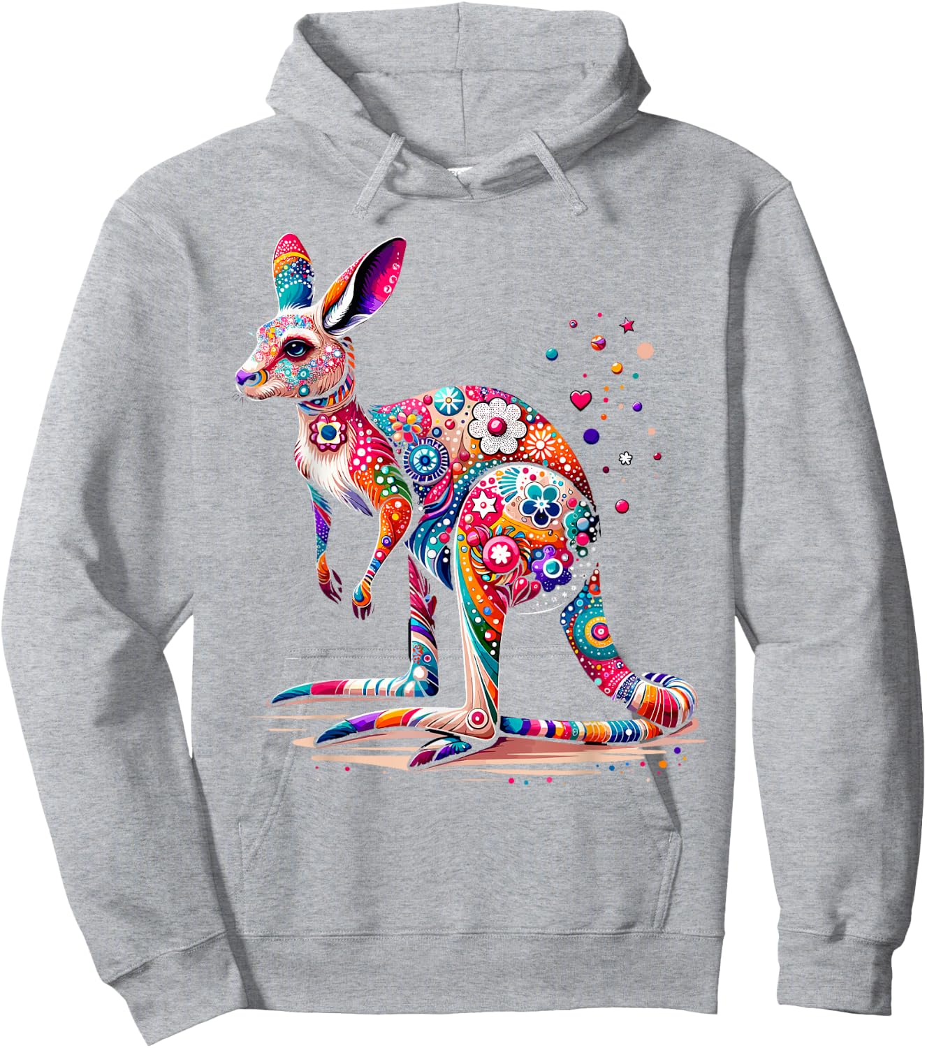 Hobicore Aesthetic Kangaroo Lover Shirt Colorful Kangaroo Hoodie - Hoodie | Ash