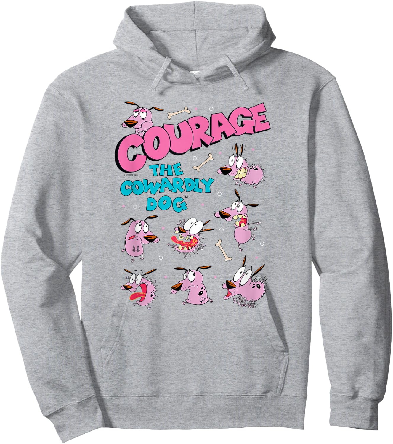 Courage The Cowardly Dog Moods of Courage Collage Cartoon Hoodie - Hoodie | Ash