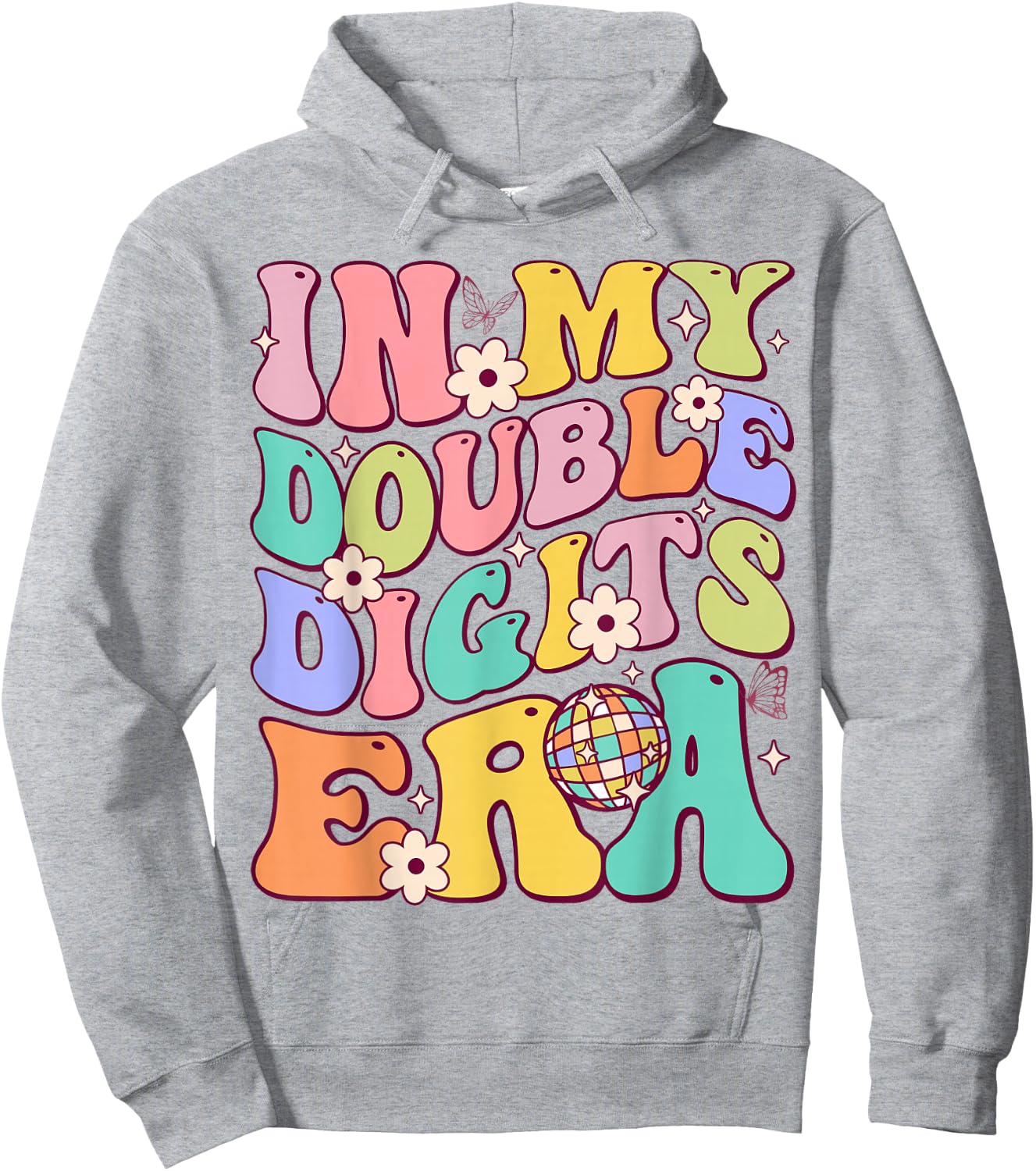 Girl In My Double Digits Era Retro 10 Year Old 10th Birthday Hoodie - Hoodie | Ash