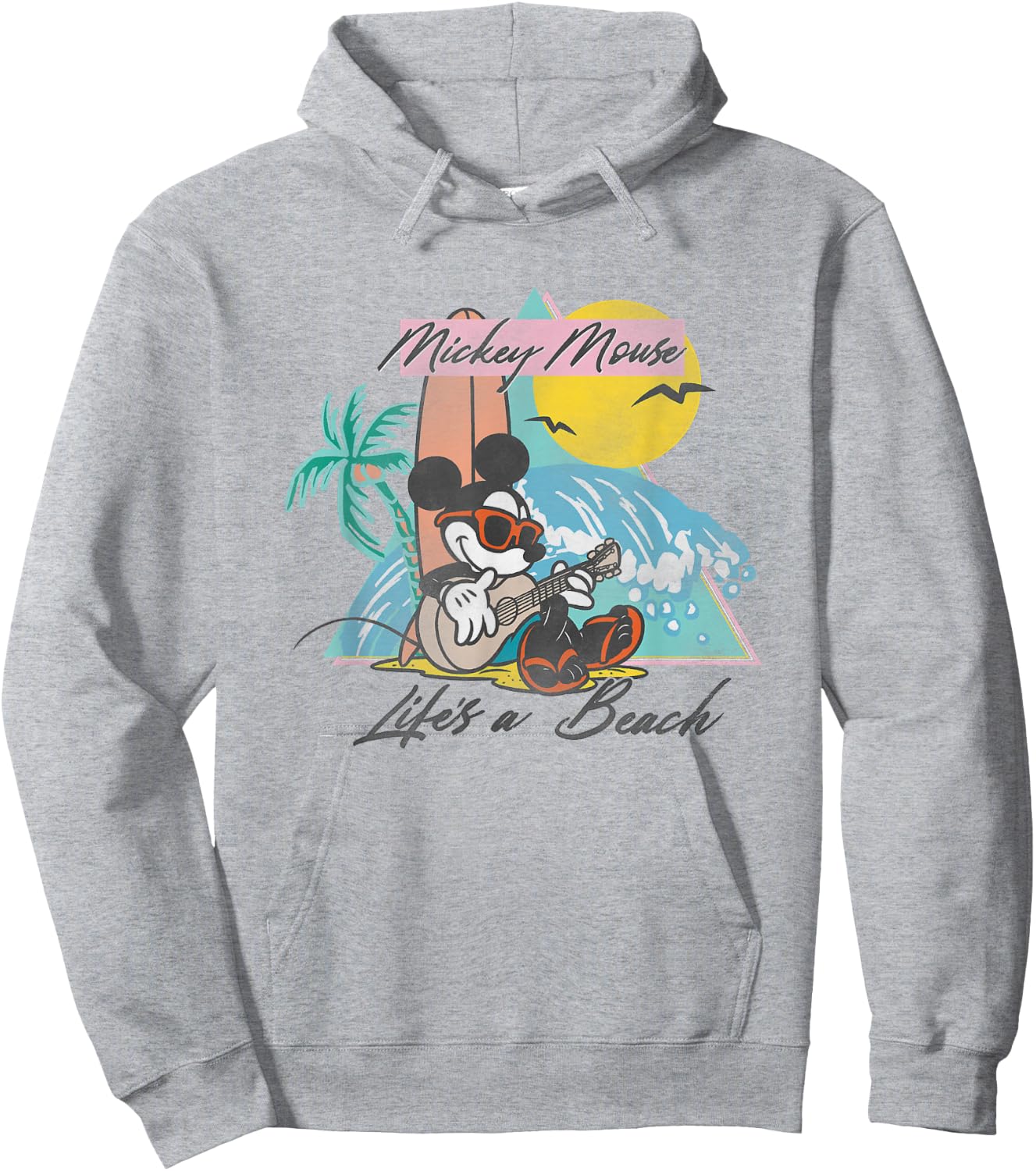 Disney Mickey And Friends Mickey Mouse Life's A Beach Logo Hoodie - Hoodie | Ash