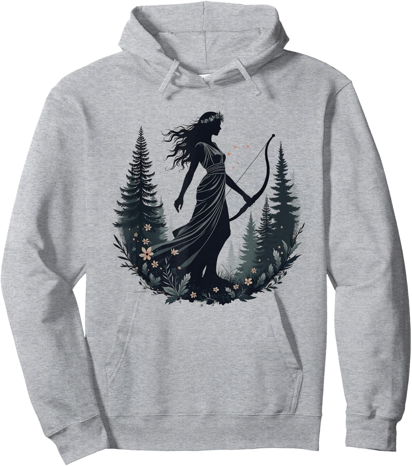Agema Apparel Artemis Ancient Greek Goddess Greek Mythology Hoodie - Hoodie | Ash