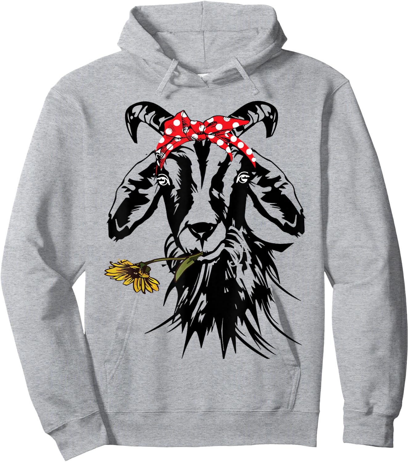 Women's Goats Bandana Farm Animal Lover Funny Goat Graphics Hoodie - Hoodie | Ash