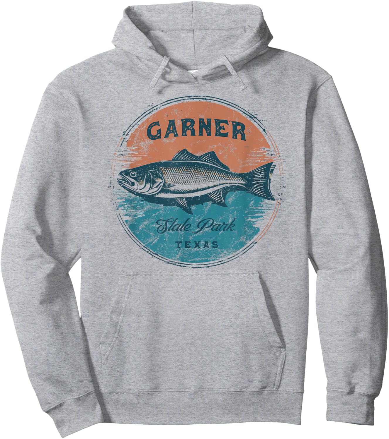 Garner State Park Texas Retro Vintage Fishing Hoodie - Hoodie | Ash