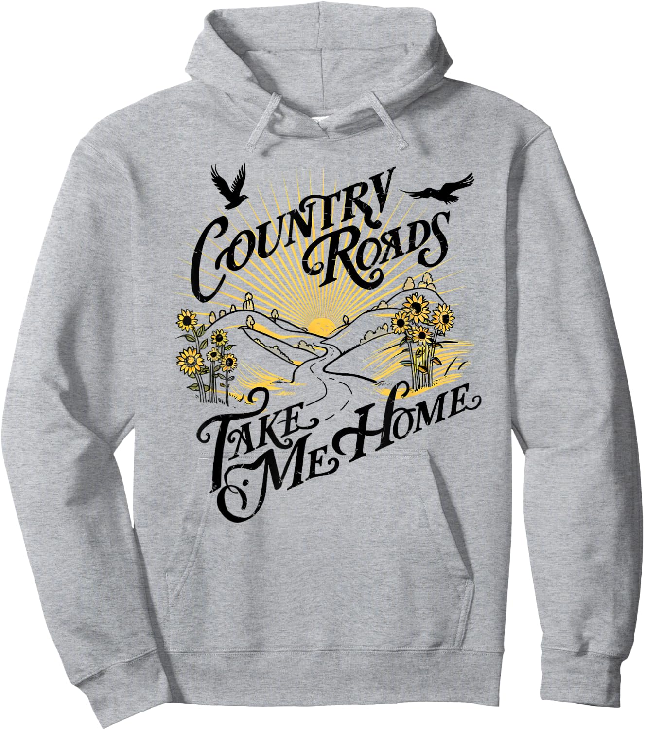 Camping Hiking Mountain Country Roads Take Me Home Hoodie - Hoodie | Ash