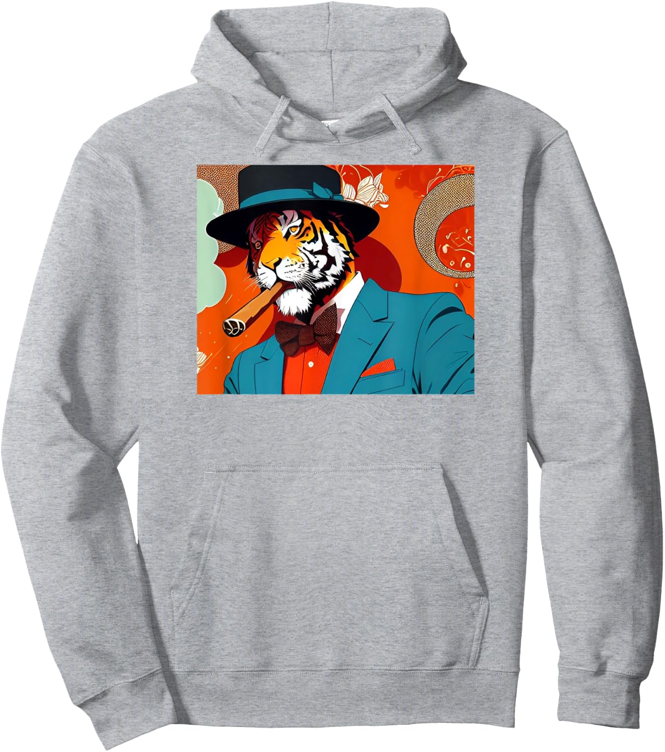 Tiger Smoking Cigar Hoodie - Hoodie | Ash