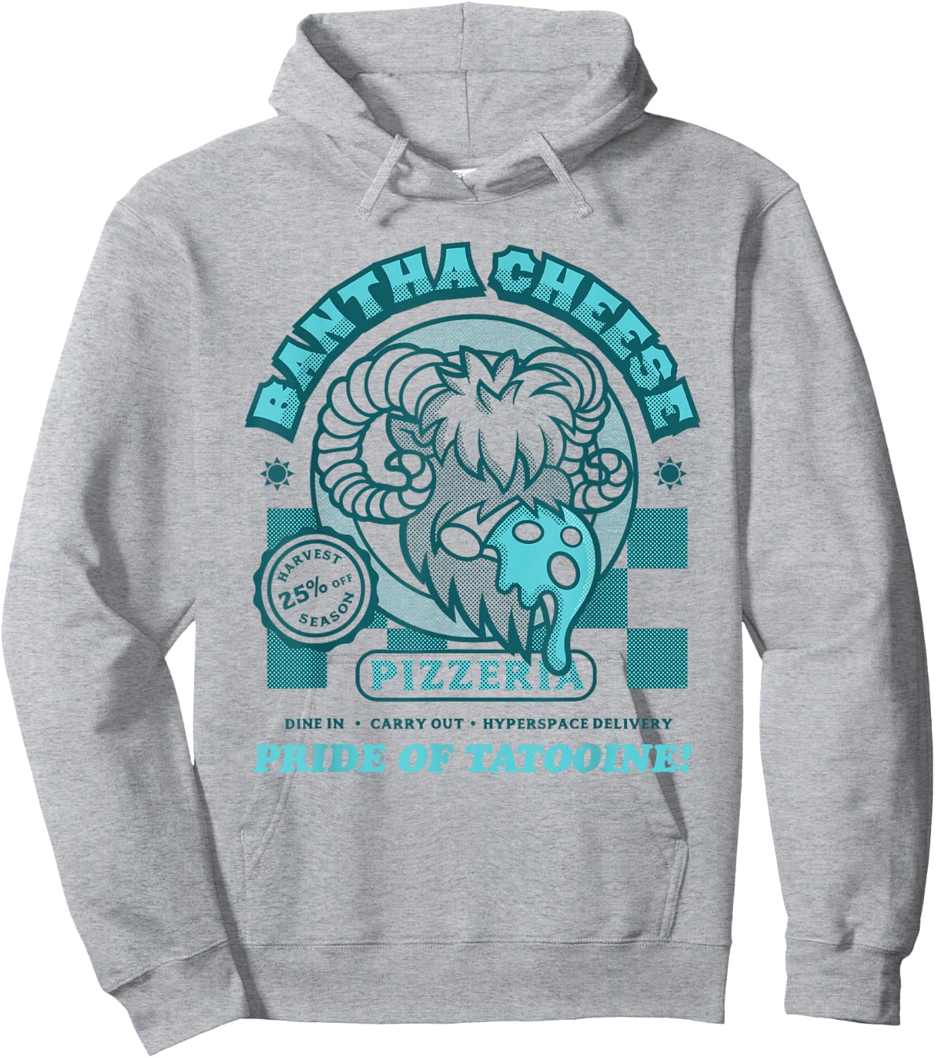 Star Wars Bantha Cheese Pizzeria Blue Milk Pizza Funny Hoodie - Hoodie | Ash