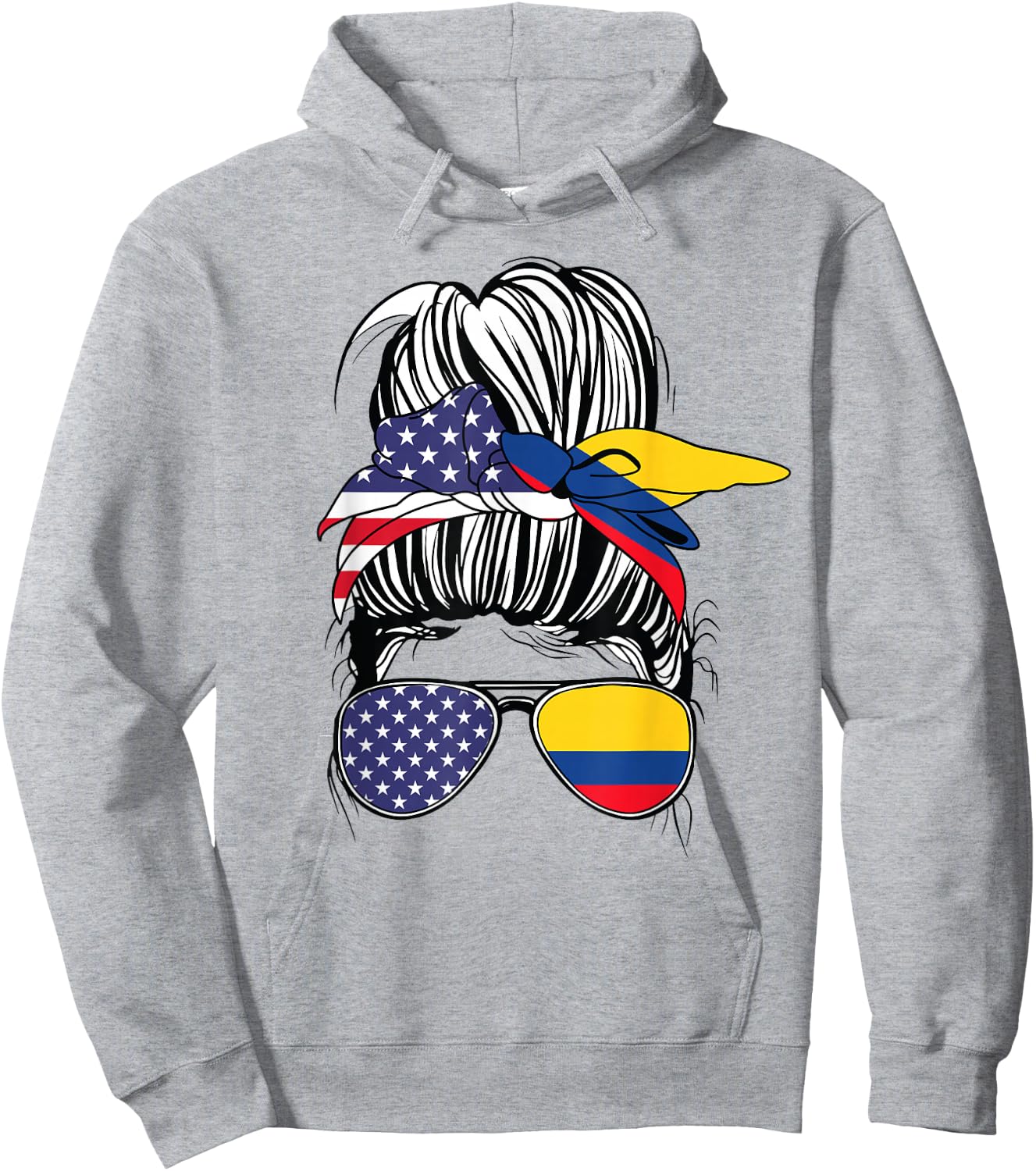 Colombian American Heritage Colombia Women USA Girl Colombia Hoodie - Hoodie | Ash