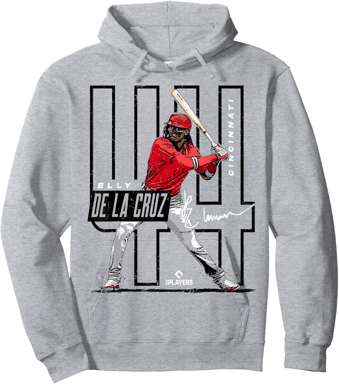 License Champs Elly De La Cruz | Cincinnati MLB Players League | MLBCRU4022 , Small, Red Hoodie - Hoodie | Ash