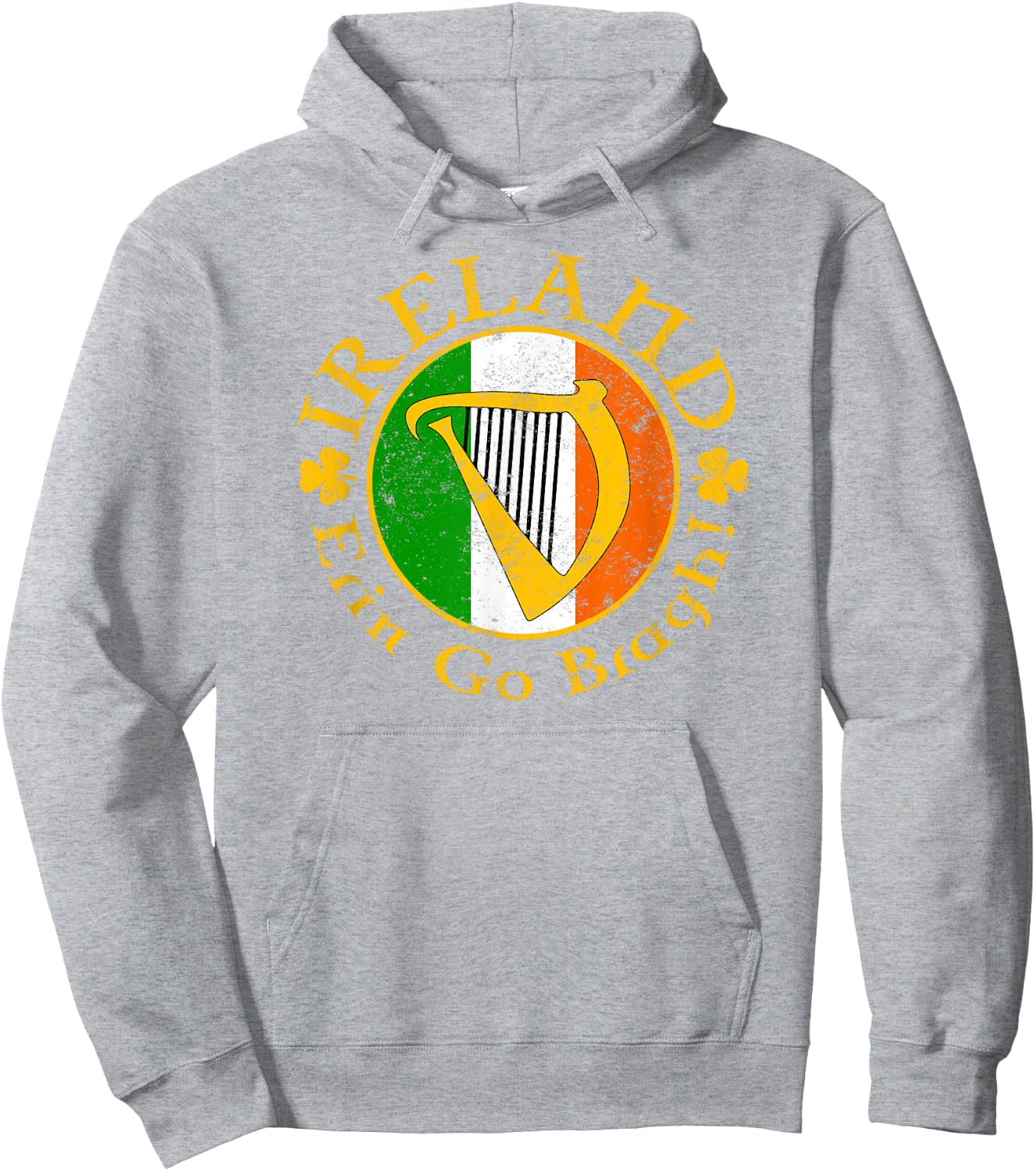 IRELAND Erin Go Bragh! Irish Harp Hoodie - Hoodie | Ash