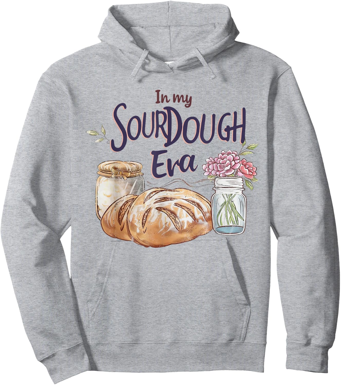 Groovy In My Sourdough Era Funny Pun In My Bread Making Hoodie - Hoodie | Ash