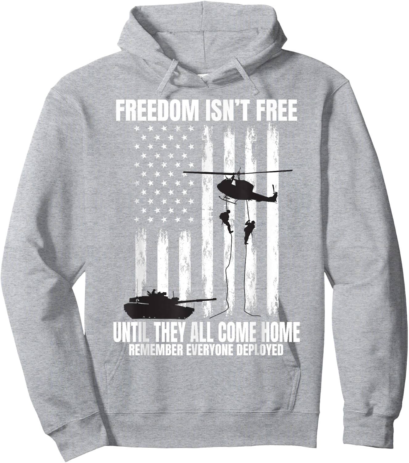 Remember Everyone Deployed Red Friday Military American Flag Women Kids Men Hoodie - Hoodie | Ash