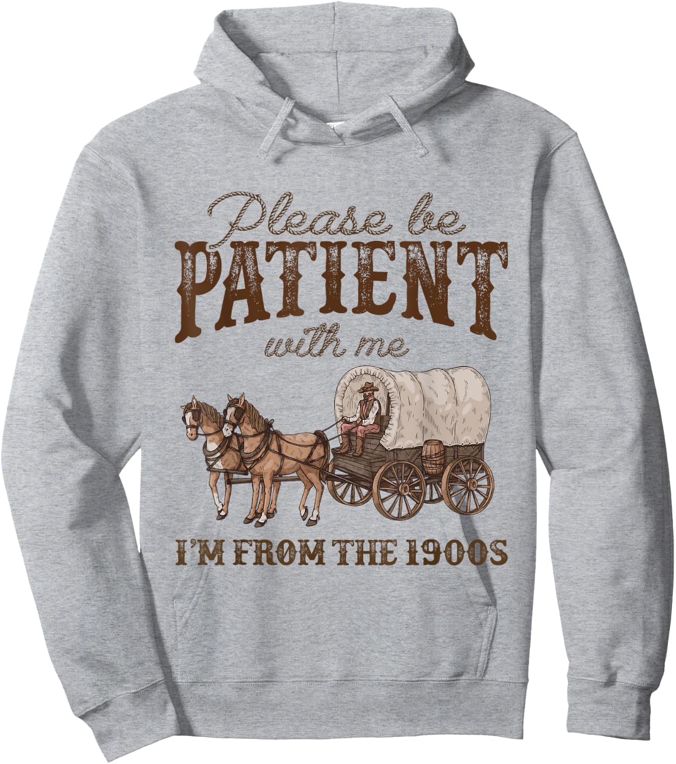 Please Be Patient With Me I'm From The 1900s Vintage Horse Hoodie - Hoodie | Ash