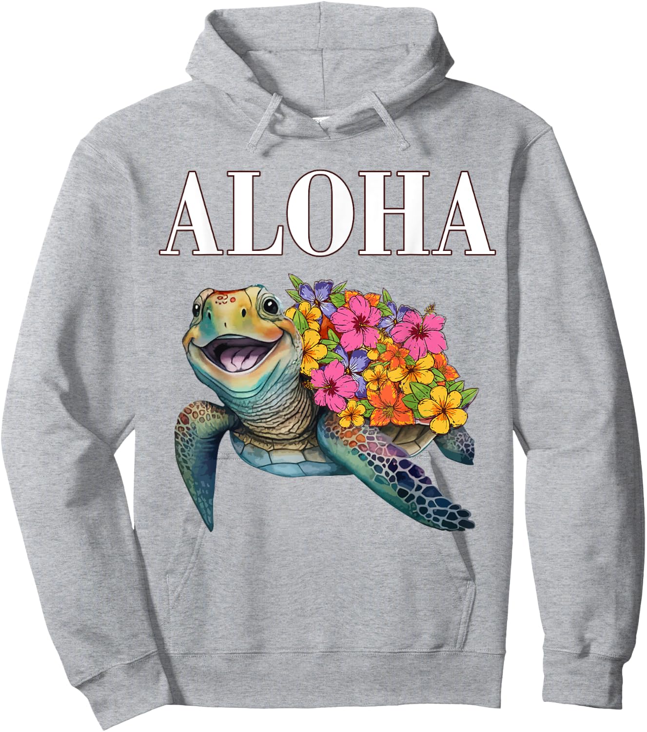Aloha Hawaii Hawaiian-Shirt Turtle Hibiscus Kids Girl Women Hoodie - Hoodie | Ash