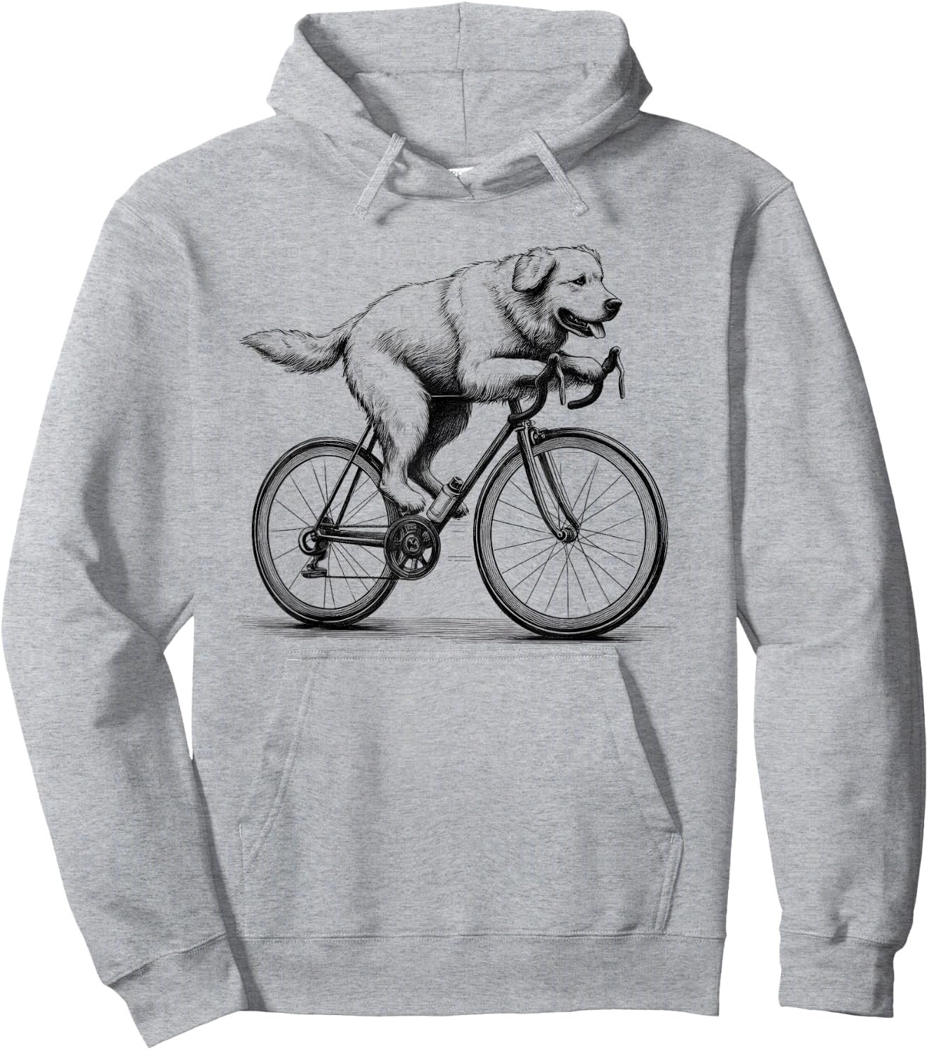 Golden Retriever Riding A Bike Bicycle Cycling Biker Lover Hoodie - Hoodie | Ash
