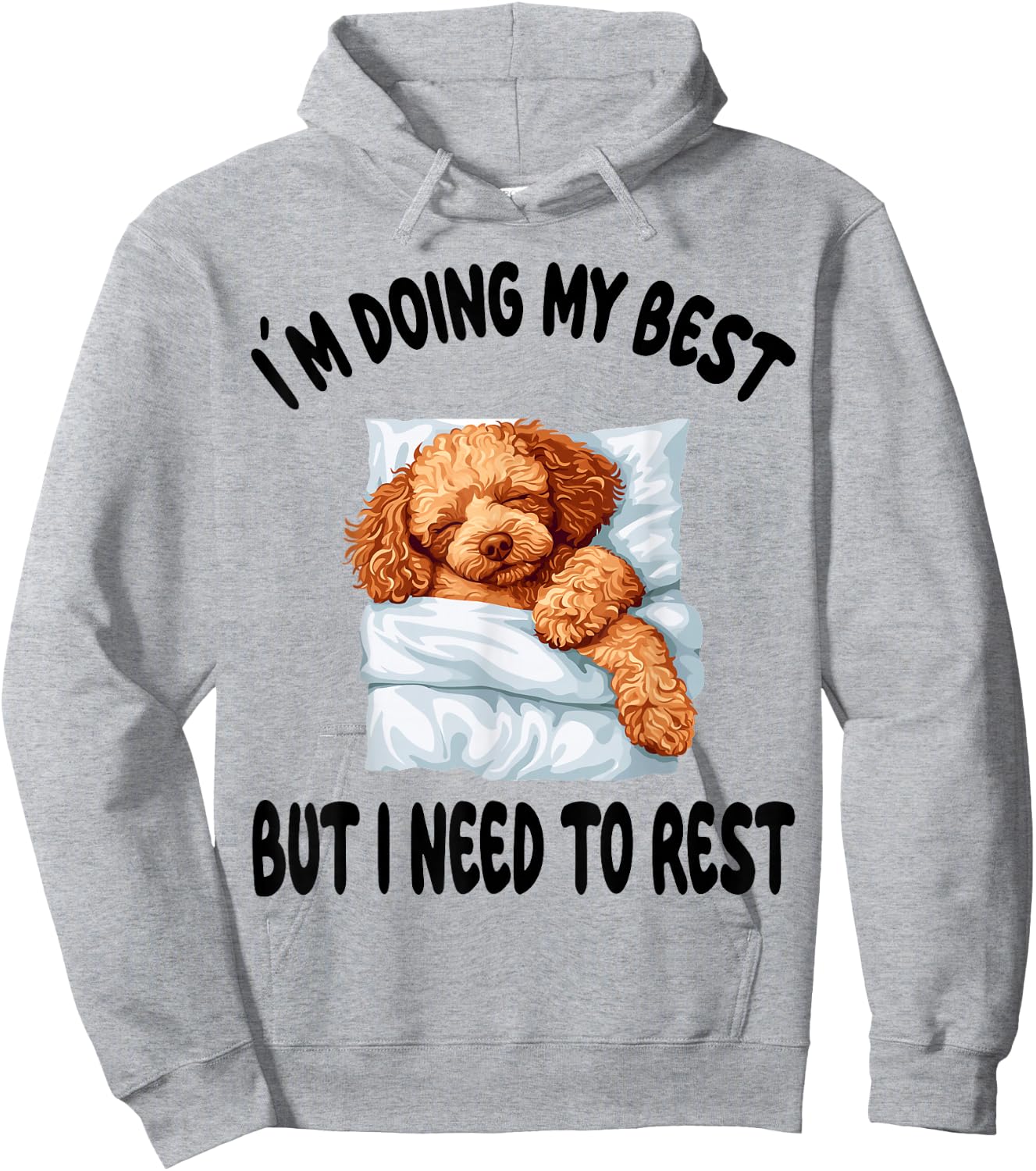 Toy Poodle Official Sleepshirt Pajamas Nightgown Hoodie - Hoodie | Ash