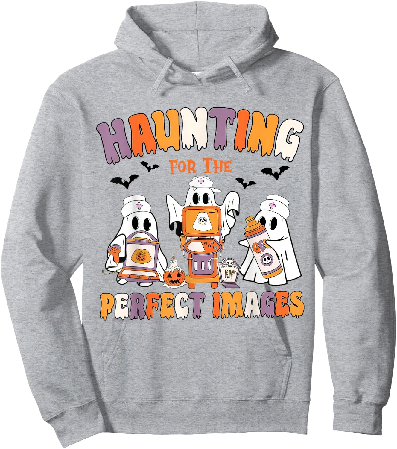 Halloween Sonographer, Ultrasound Tech Halloween, Echo Tech Hoodie - Hoodie | Ash