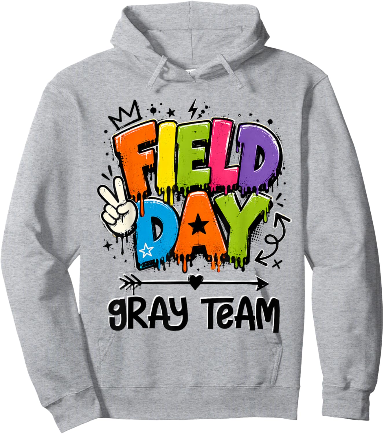 Funny Gray Team Field Day 2026 Drip Teacher Boy Girl Kids Hoodie - Hoodie | Ash