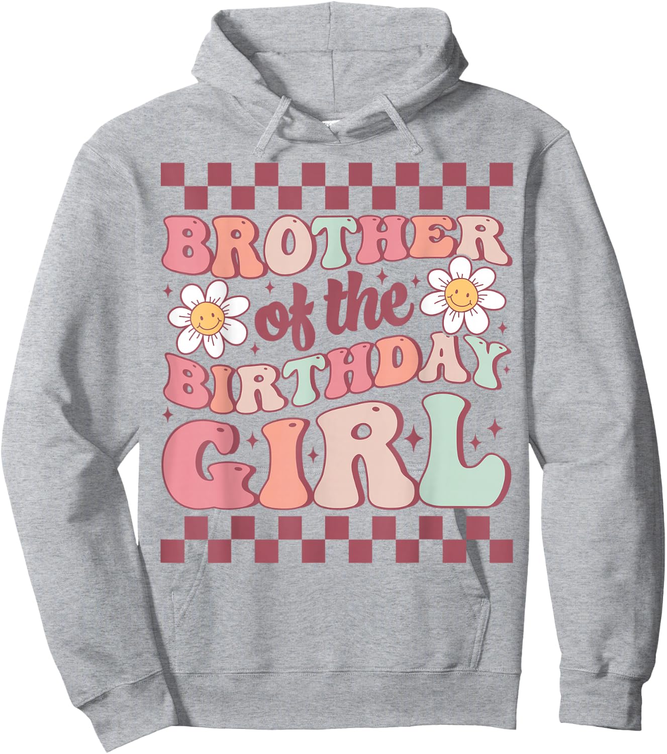 Brother of The Birthday Girl Family Groovy Birthday Party Hoodie - Hoodie | Ash