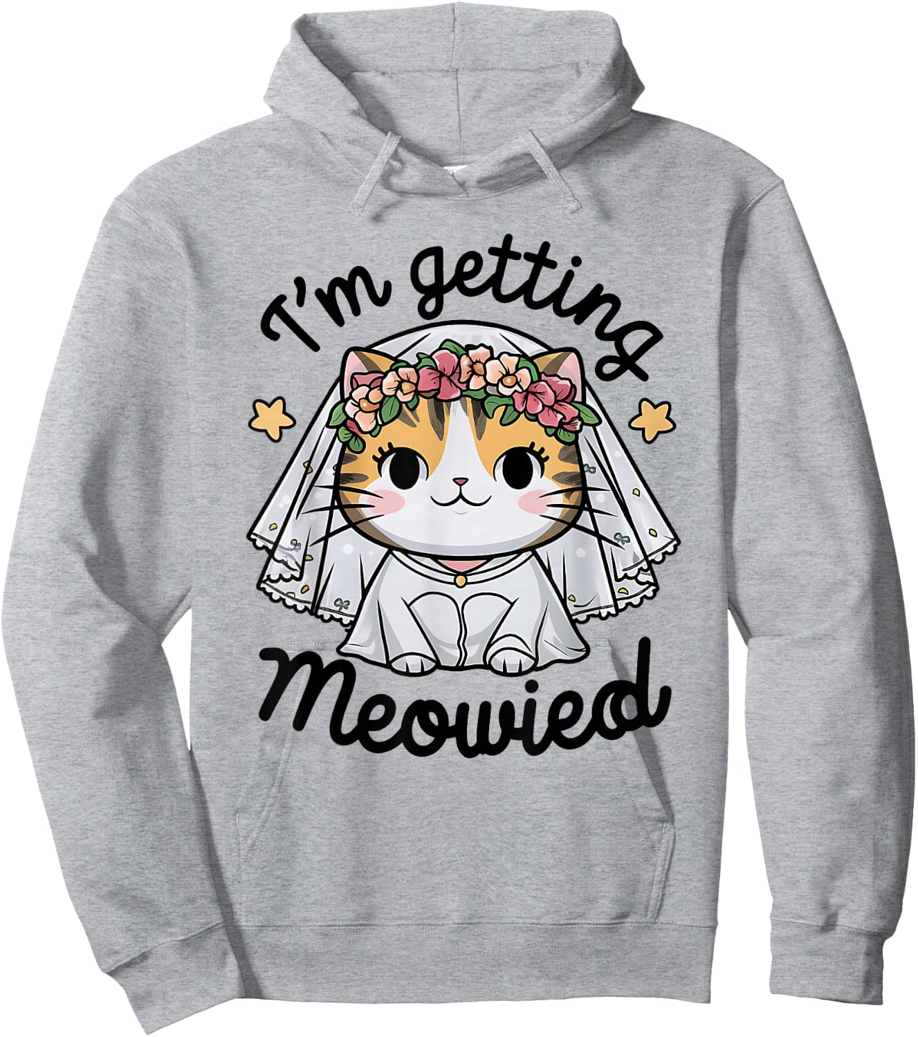 I'm Getting Meowied Bridesmaid Bachelorette Party Kawaii Cat Hoodie - Hoodie | Ash