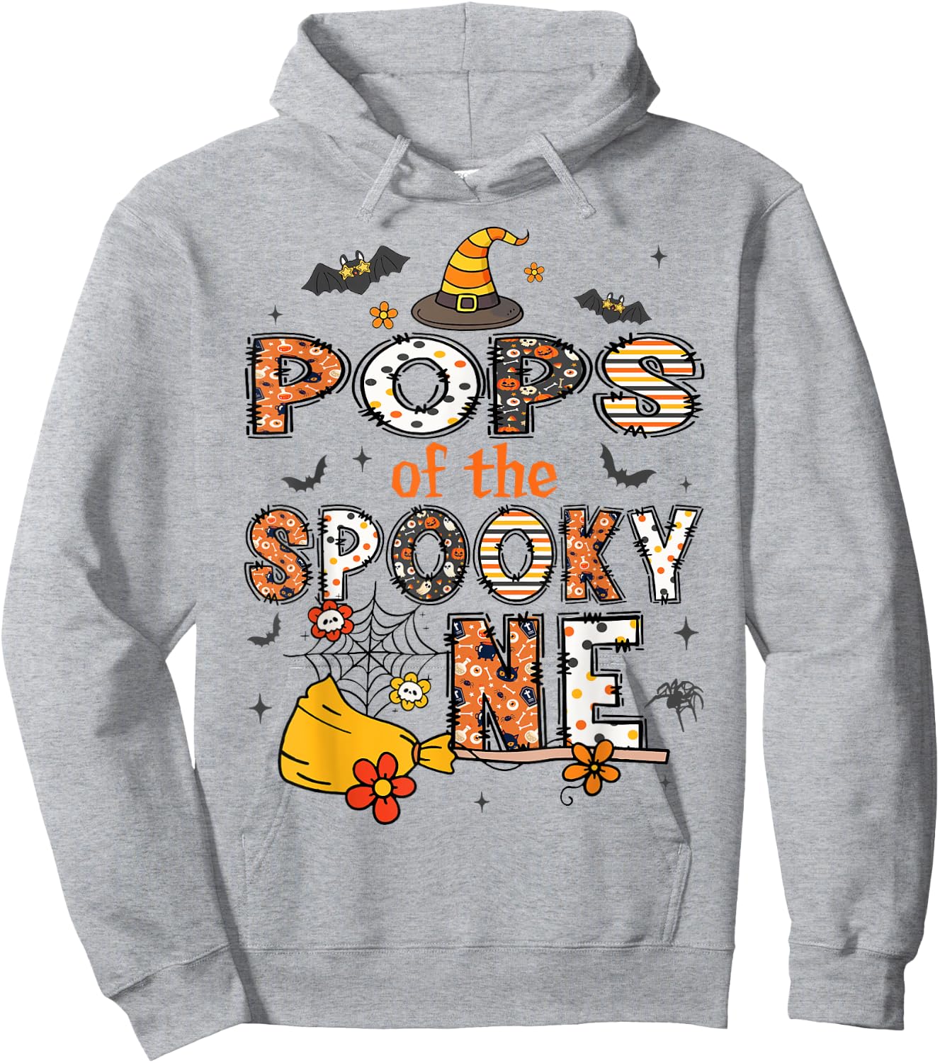 Pops Of The Spooky One Halloween Retro Vintage Hoodie - Hoodie | Ash