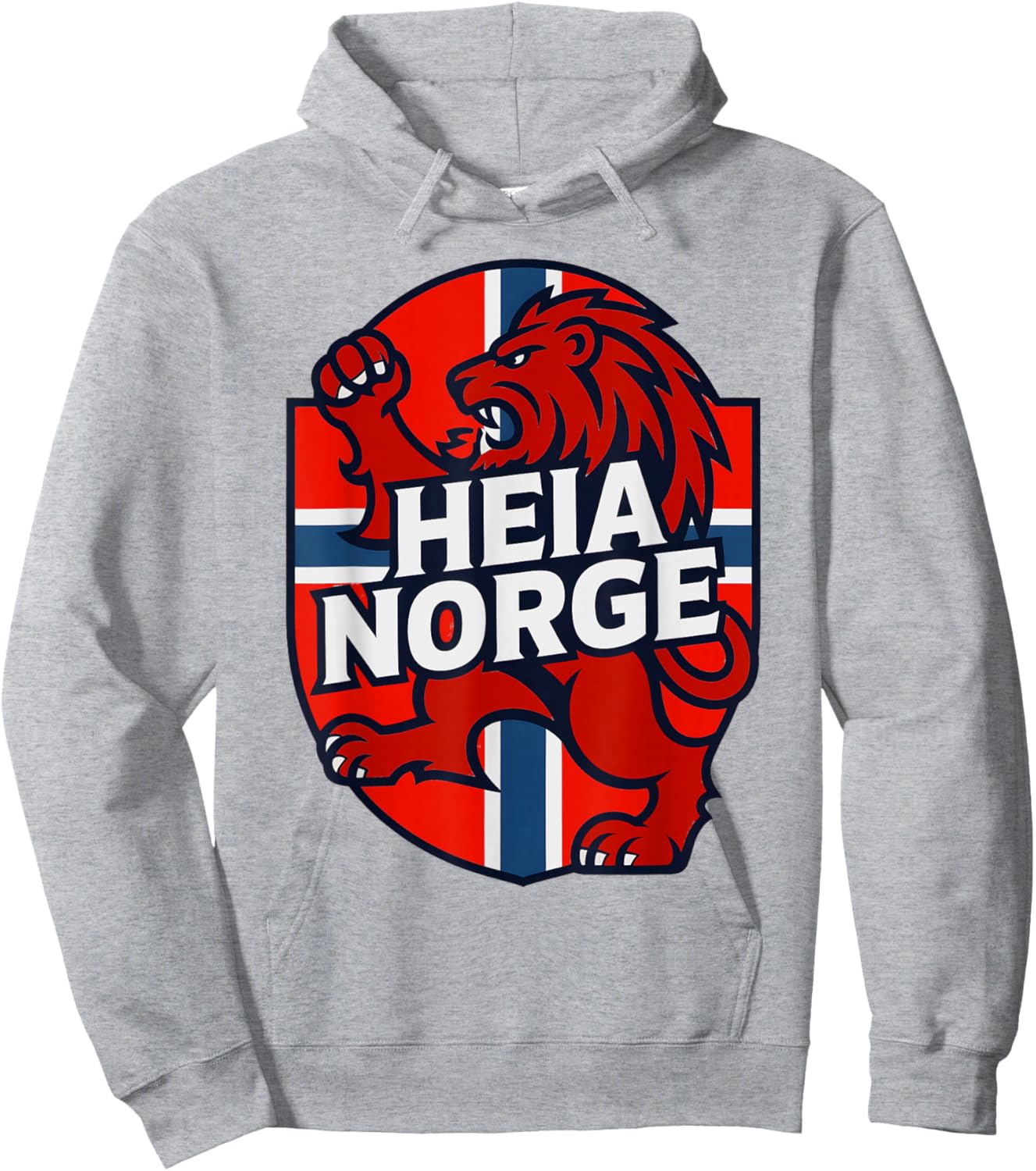 Classic Cheer Norway HEIA Norge Country Slogan Flag Spirit Hoodie - Hoodie | Ash
