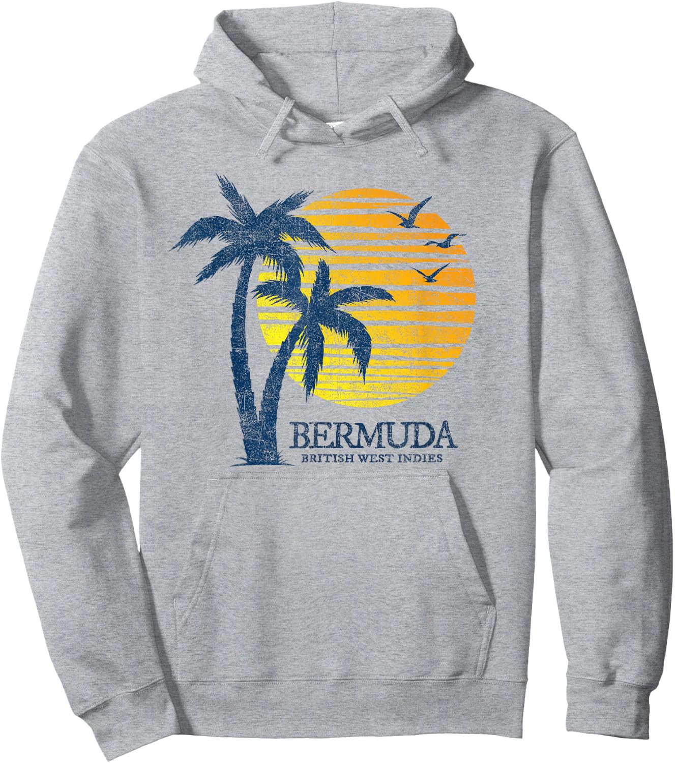 Vintage Bermuda Retro Beach Sunset Souvenir Kids Hoodie - Hoodie | Ash