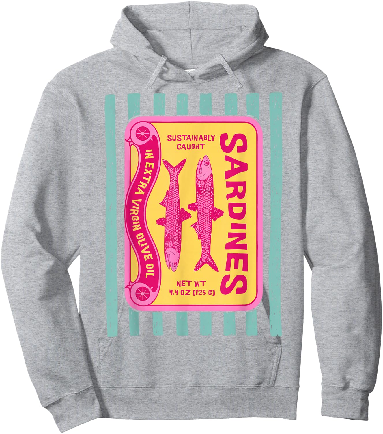 Sardines Tinned Fish Retro Graphic Women Sardine Hoodie - Hoodie | Ash