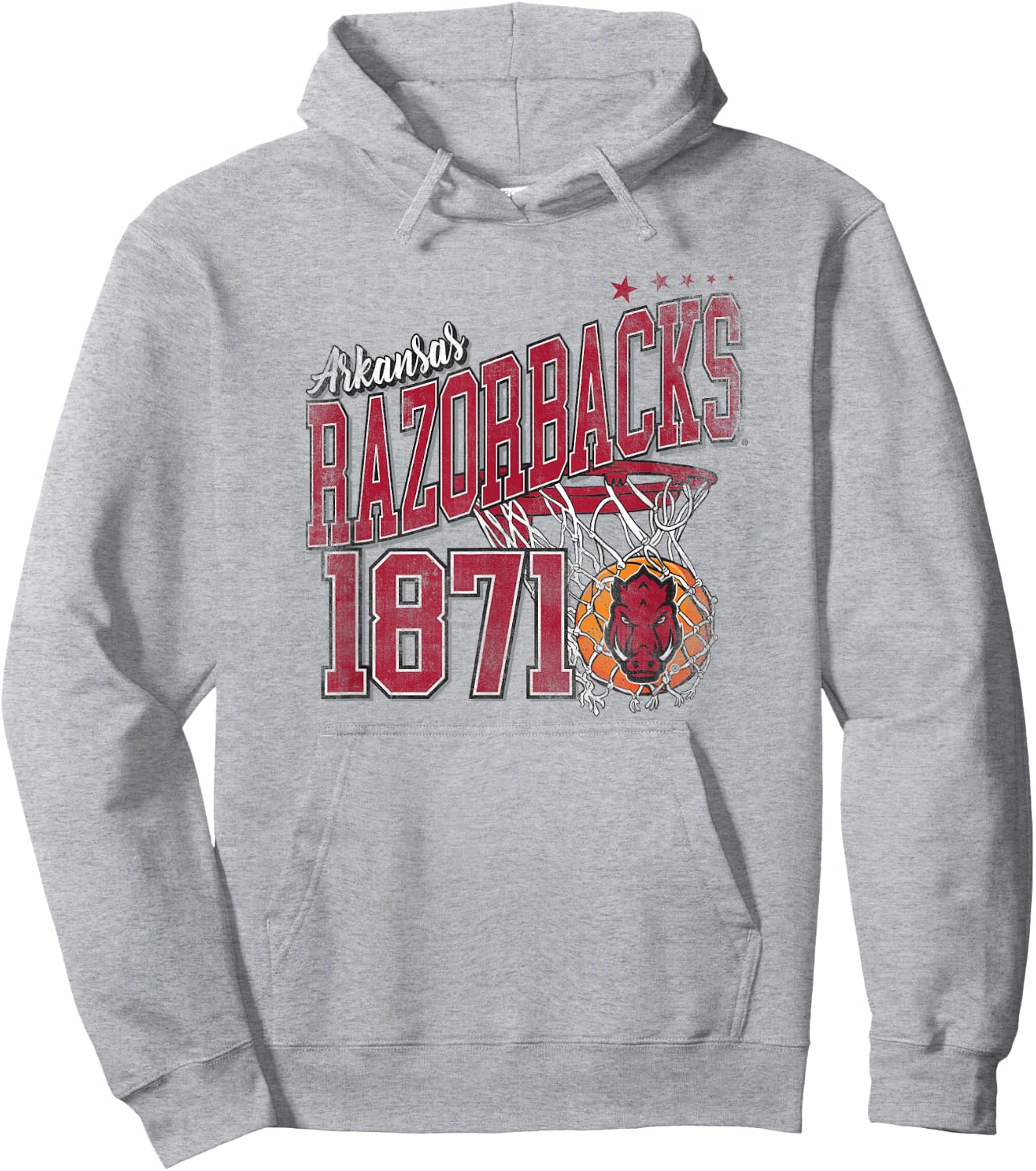 Campus Lab University of Arkansas Razorbacks 1871 Basketball Hoop Hoodie - Hoodie | Ash