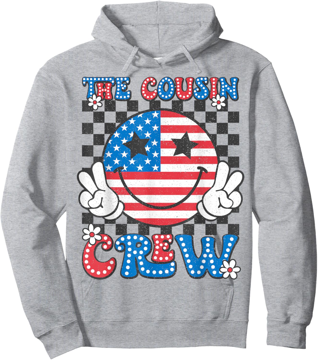 Cousin Crew 4th of July Patriotic American Family Matching Hoodie - Hoodie | Ash