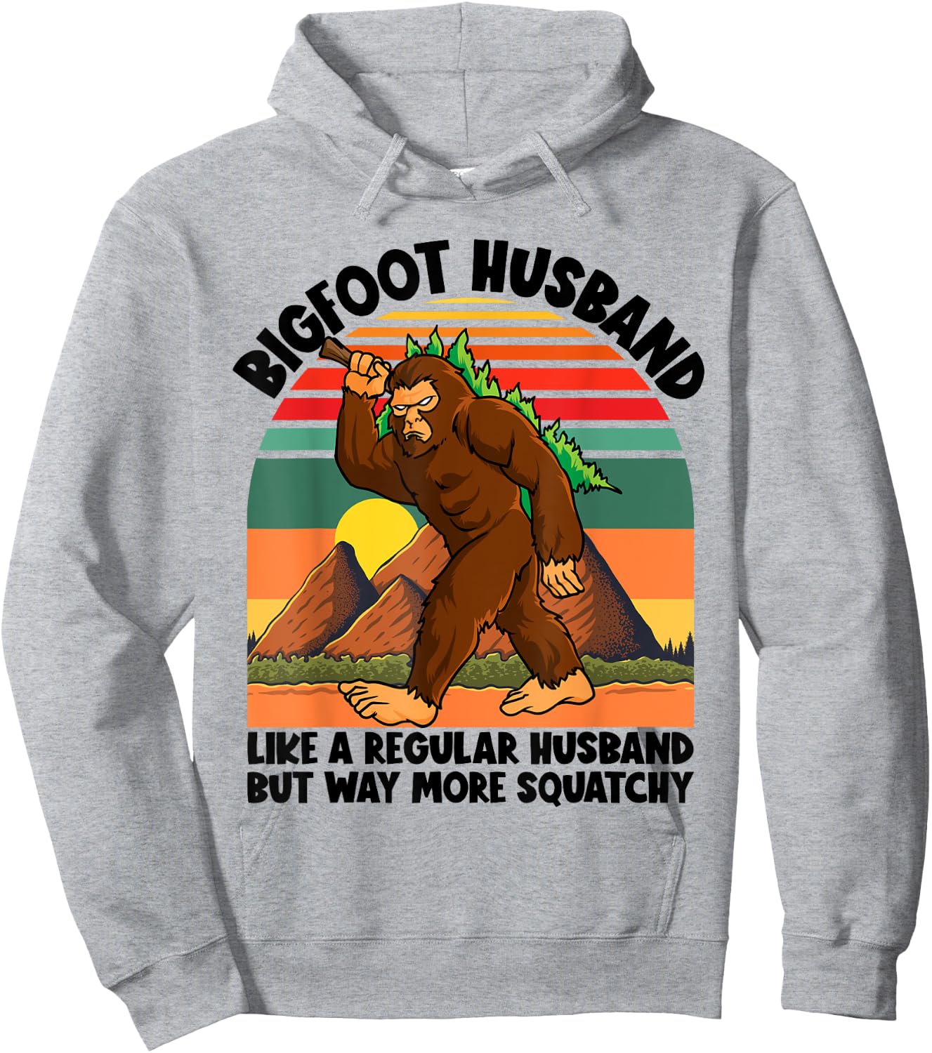 Bigfoot Husband Wedding Bachelor Party Matching Sasquatch Hoodie - Hoodie | Ash