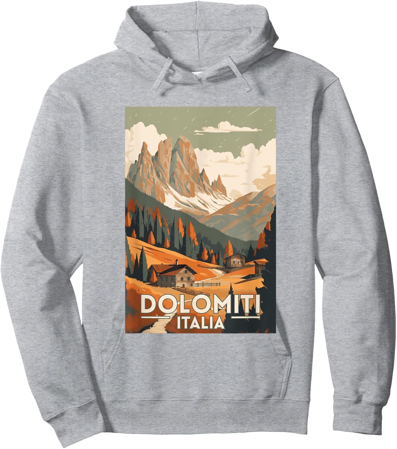 The Dolomites Italy Retro Vintage Travel Hoodie - Hoodie | Ash
