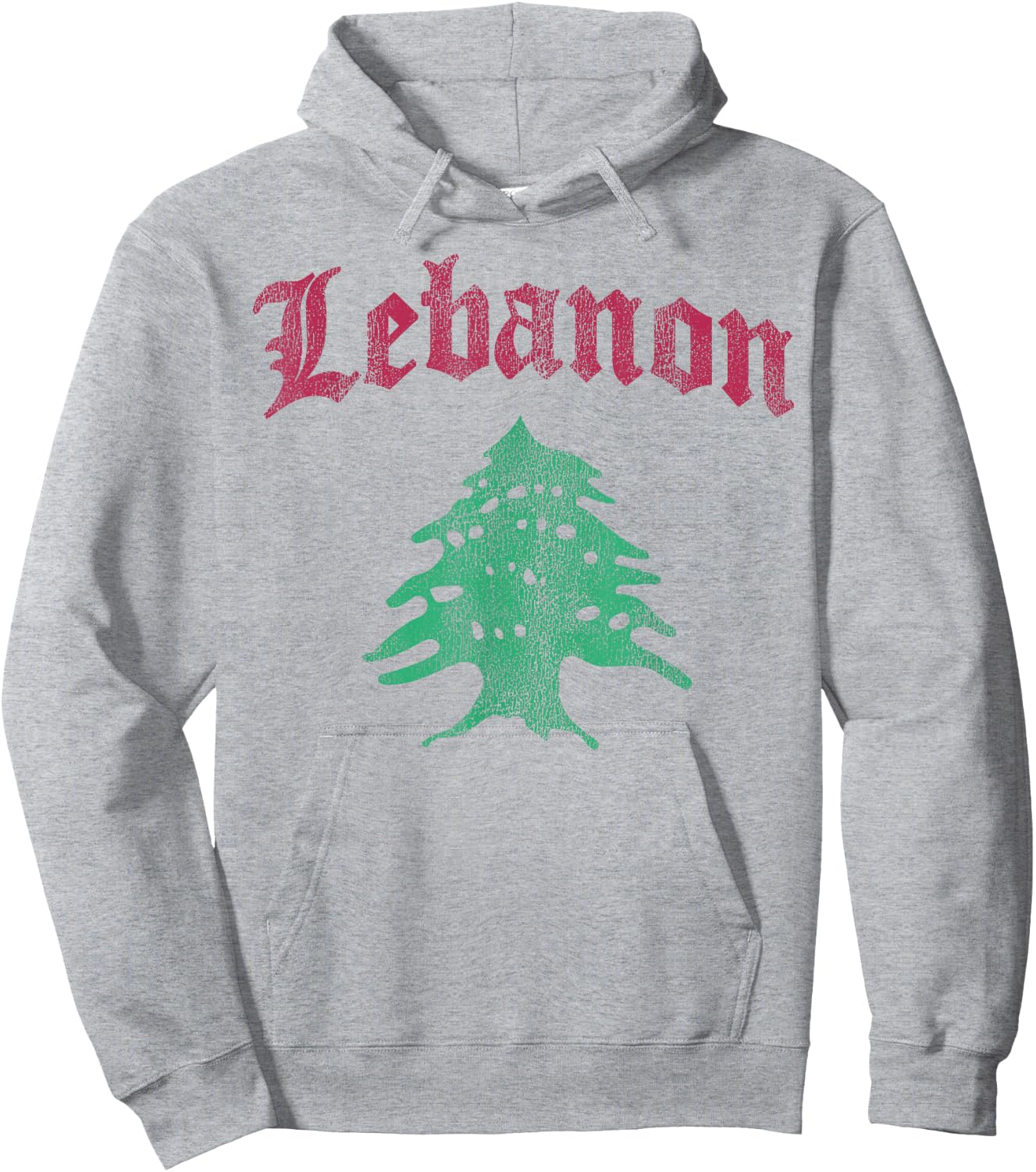 Vintage Lebanese Flag of Lebanon Souvenir Men Kids and Women Hoodie - Hoodie | Ash