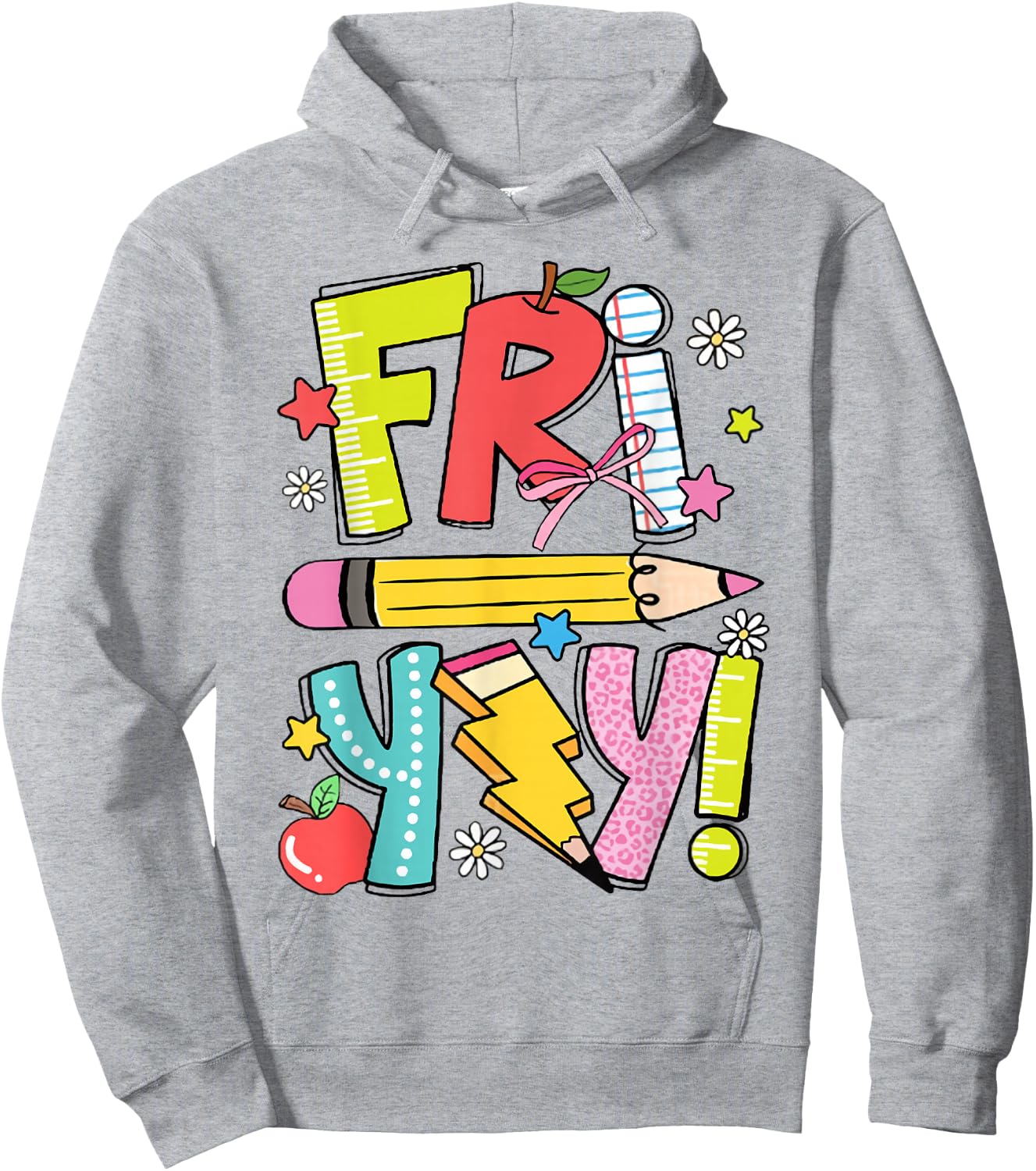 Retro Teacher Fri-Yay Dalmatian Teacher Team Back To School Hoodie - Hoodie | Ash