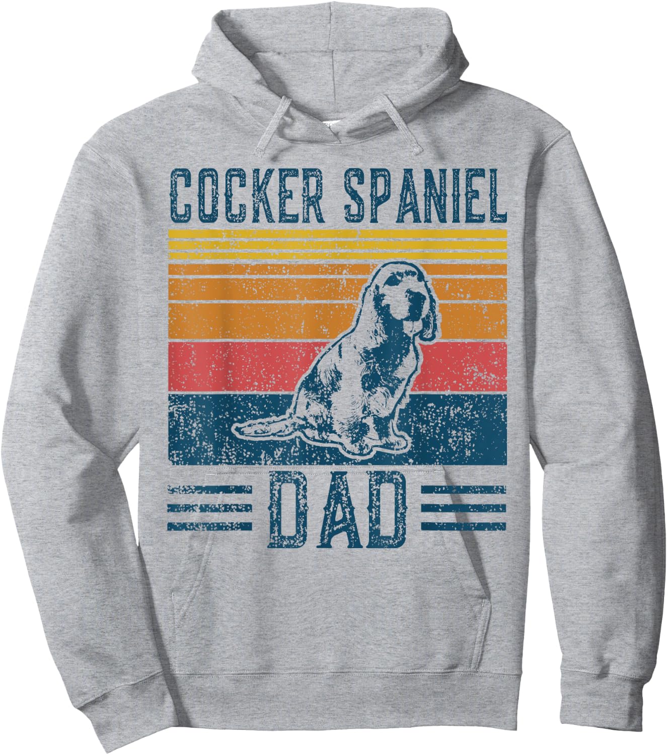 Dog | Cocker Spaniel Papa - Vintage Cocker Spaniel Dad Men Women Kids Hoodie - Hoodie | Ash