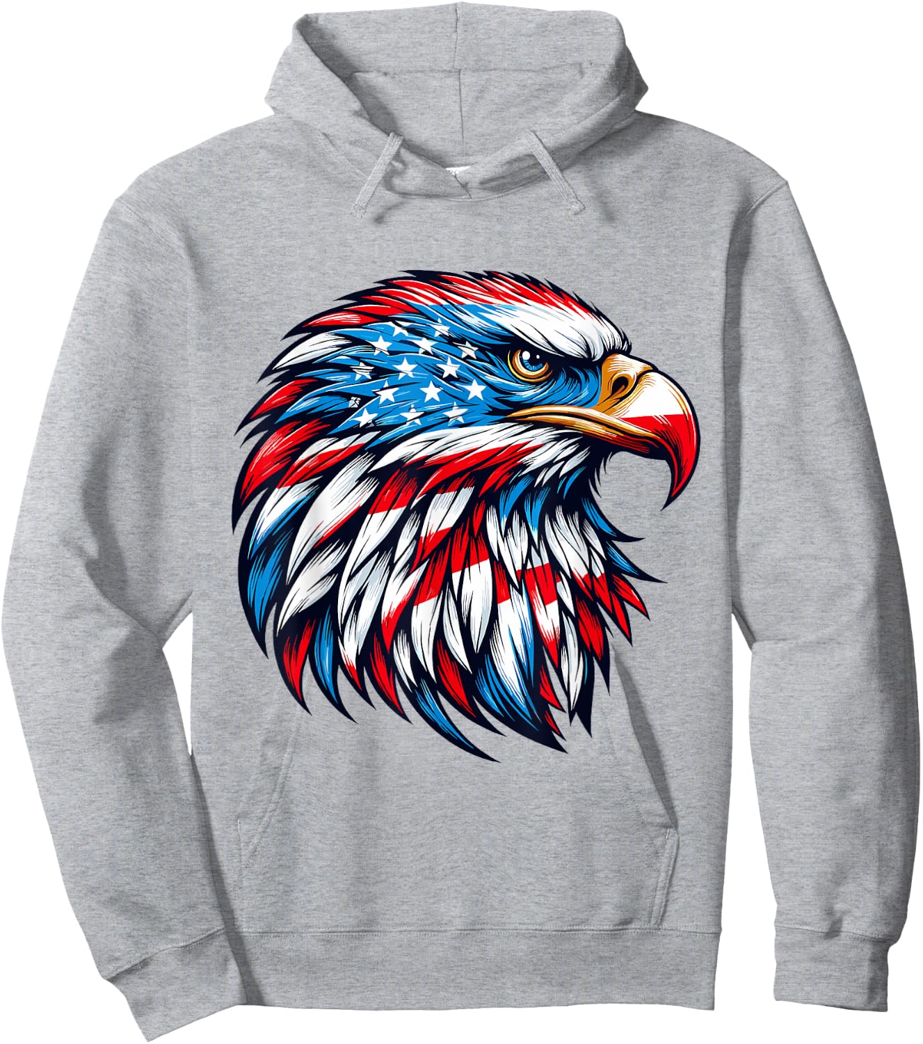 4th Of July Patriotic Eagle USA American Flag men boys Hoodie - Hoodie | Ash