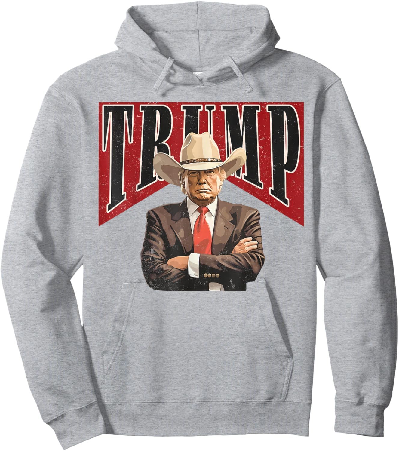Western Trump Cowboy Take America Back Trump Daddy Men Hoodie - Hoodie | Ash