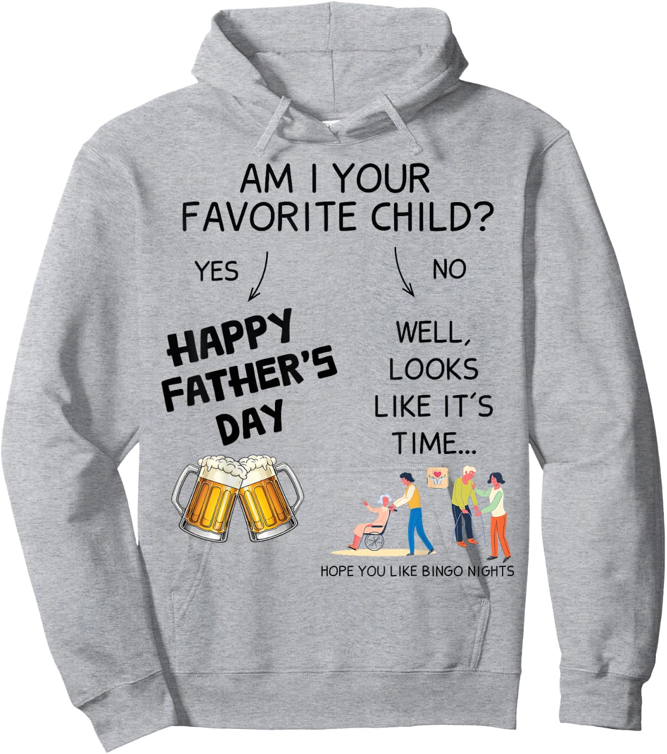 Father's Day Funny Favorite Child Nursing Home Humor Dad Hoodie - Hoodie | Ash