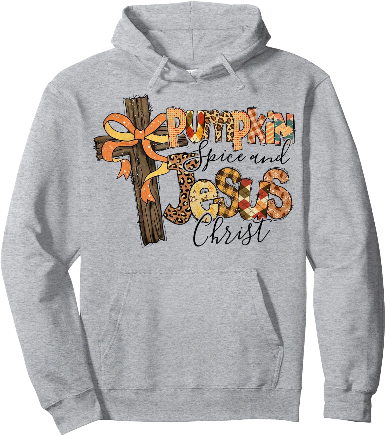 Pumpkin Spice Jesus Christ Funny Fall Thanksgiving Christian Hoodie - Hoodie | Ash