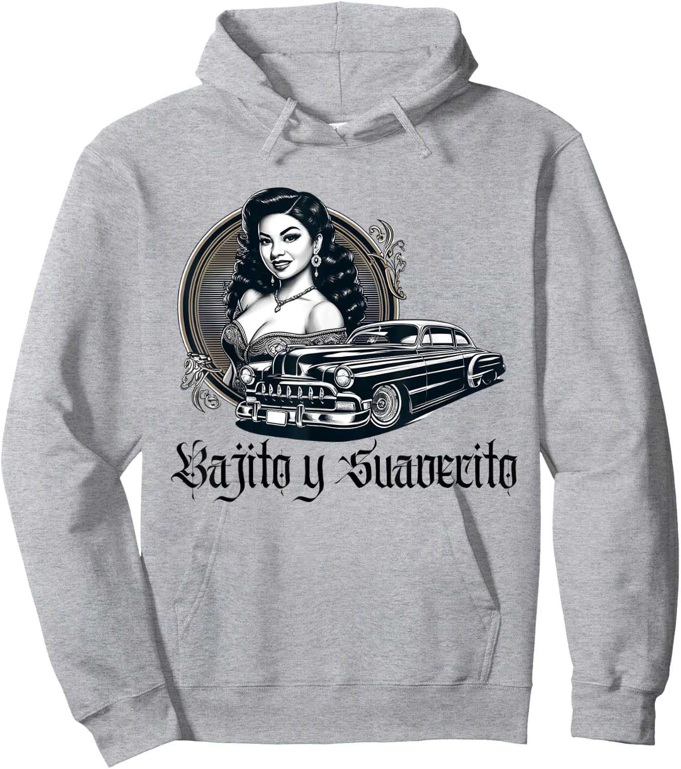 Mexican Street Culture Lowrider Latina Bajito y Suavecito Hoodie - Hoodie | Ash