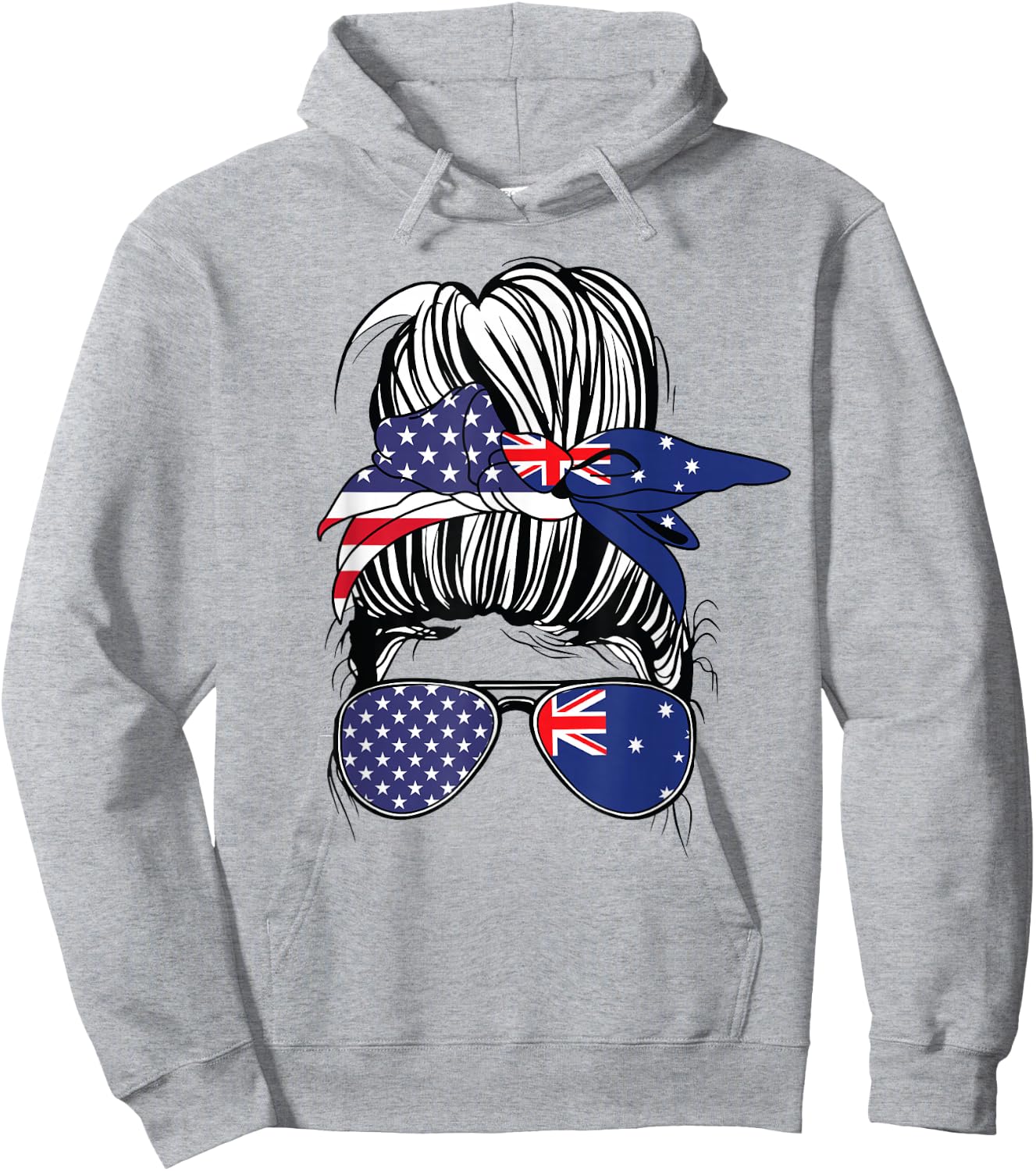 Australian American Heritage Women USA Girl Australia Hoodie - Hoodie | Ash